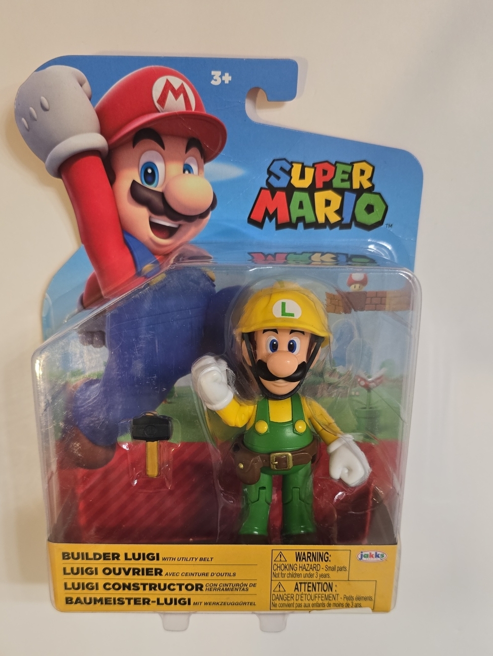 Nintendo Super Mario Luigi Builder Figure - Yellow, Green & Brown